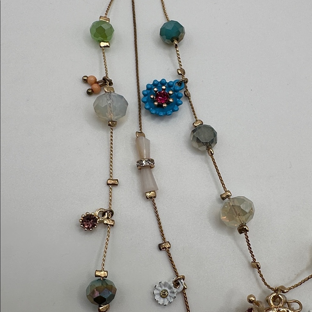 Betsey Johnson Multicolor Beaded Gold-Tone Layered Necklace. New without tags - Picture 8 of 12